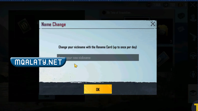 كيفية تغيير الاسم في ببجي