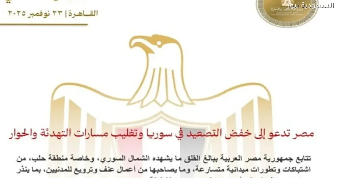 مصر تدعو لخفض التصعيد في سوريا وتعزيز الحوار والتهدئة