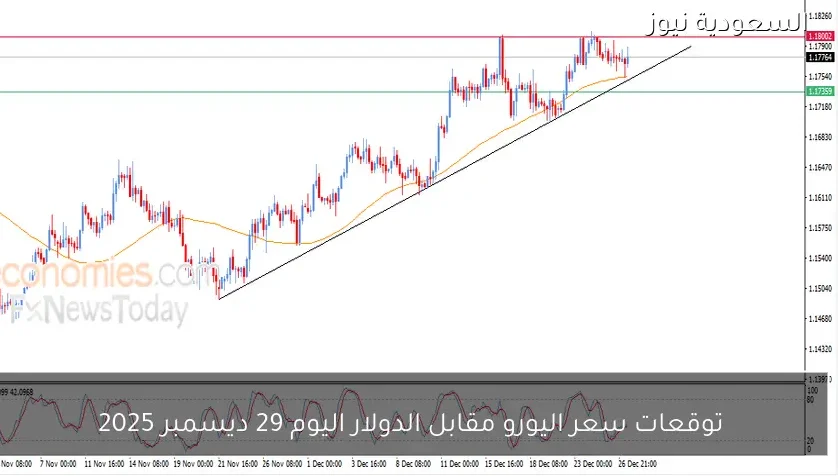 توقعات سعر اليورو مقابل الدولار اليوم 29 ديسمبر 2025