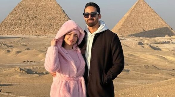 مي عز الدين تحتفل بعيد ميلاد زوجها ويتابع رد فعل الأخير